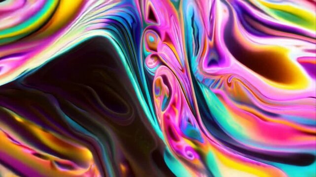 Captivating abstract animation with ever-changing central shape at sunset