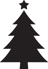 Obraz premium Elegant Christmas Tree Silhouette Vector for Seasonal Decor and Holiday Artwork