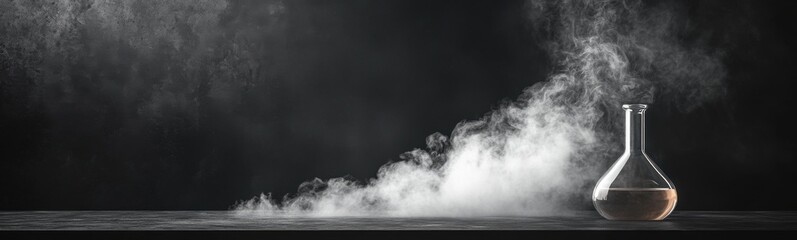 Fototapeta premium Bottle of liquid with steam coming out of it