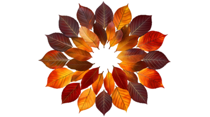 Leaves Art Mandala. Generative AI, HD Transparent PNG 