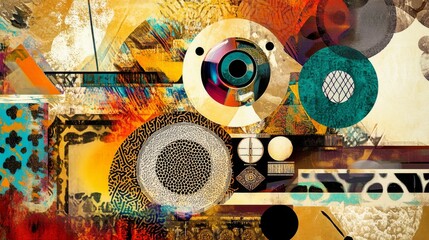 A digital artwork blending symbols from various cultures into a harmonious design, Illustrating the fusion and unity in global aesthetics, photography style