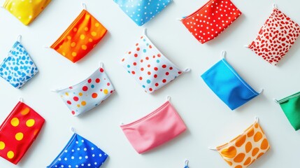 Obraz premium Colorful patterned fabric face masks