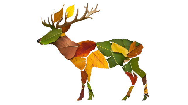 Unique Leaf Art representing Deer
