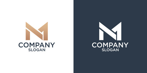 letter m abstract monogram logo design vector