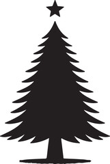 Obraz premium Minimalist Christmas Tree Silhouette Vector Art on White Background for Festivities