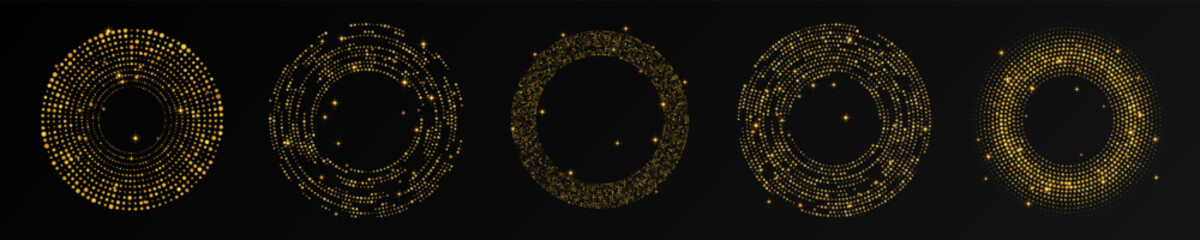 Abstract gold glowing halftone dotted background