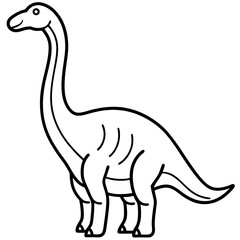 Fototapeta premium Coloring page for kids about cute cartoon dinosaur bold & easy