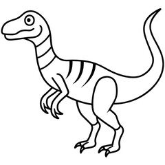 Fototapeta premium Coloring page for kids about cute cartoon dinosaur bold & easy
