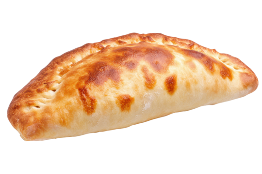 Golden baked calzone with crispy crust.