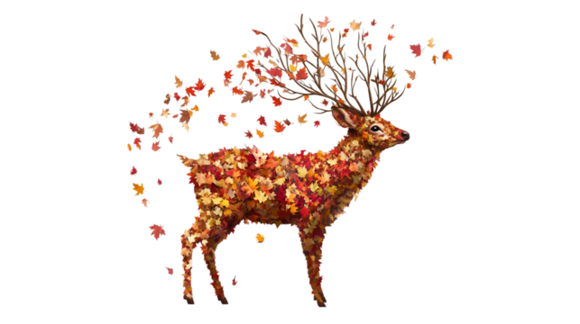 Unique Leaf Art representing Deer