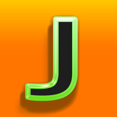 J 3d text effect high quality photo