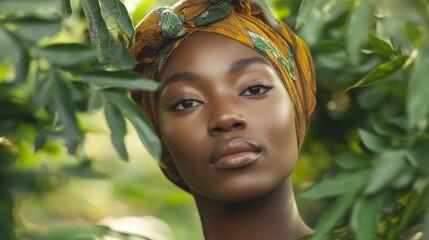 African woman portrait composition background