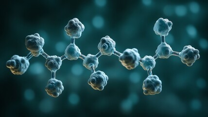A scientific representation of the DHEA molecule, shown as a model against a light background