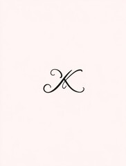 Minimalist logo design featuring the letter "K" with a simple shape, set against a solid background.  