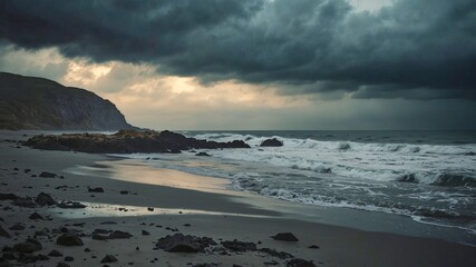 Fototapeta premium rocky beach, shore, sea, ocean