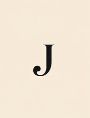 Minimalist logo design featuring the letter "J" with a simple shape, set against a solid background.