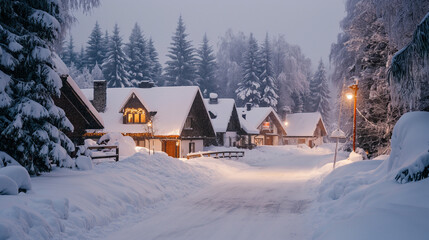 Fototapeta premium a rural winter setting