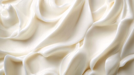 Fototapeta premium Delicious smudges of cream, ice cream or caramel, waves of milk