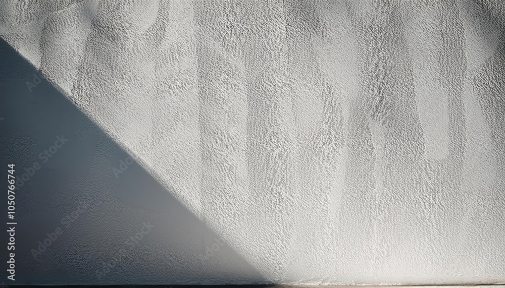 Poster Textured Plaster Wall with Soft Diagonal Light Shadow. Minimalist Stucco Surface Background for Interior Design, Architectural Visualization, and Abstract Aesthetic Projects