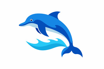 Obraz premium World Dolphin Day Dolphins Jumping in Waves Vector Illustration