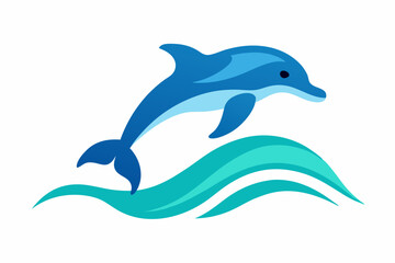 Obraz premium World Dolphin Day Dolphins Jumping in Waves Vector Illustration