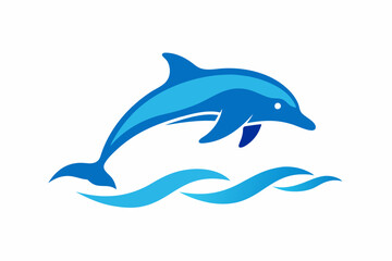 Fototapeta premium World Dolphin Day Dolphins Jumping in Waves Vector Illustration