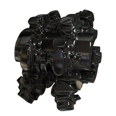 Metal abstract object, 3d render © neurostructure