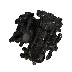 Naklejka premium Metal abstract object, 3d render