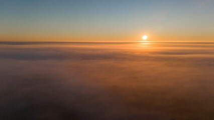 sunset on clouds