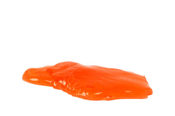 Red slime toy isolated on a white background.