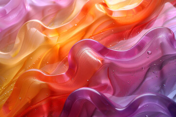 Illustration of vibrant abstract waves in yellow and red with hints of purple for artistic design projects