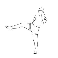 Thai Boxing format kick illustration