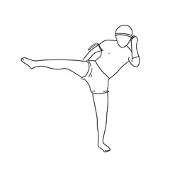 Thai Boxing format foot-thrust  illustration
