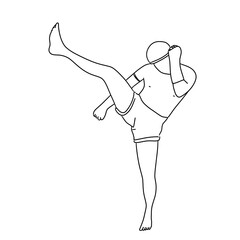 Thai Boxing format kicking illustration