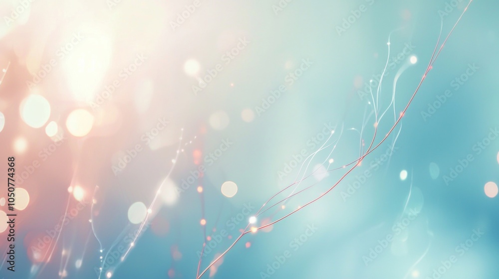 Poster light trails and bokeh effects blend seamlessly on a gradient background, creating an abstract repre