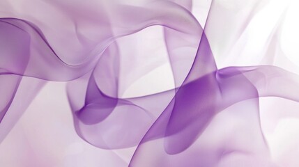 Obraz premium Purple transparent fabric creating abstract waves and shapes on a white background, perfect for fashion, design, and textile projects