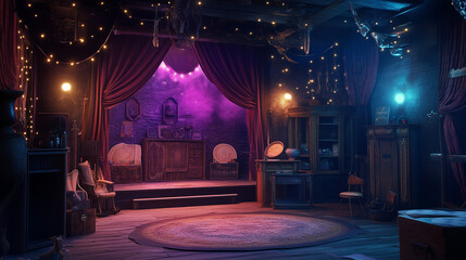Obraz premium Magic Shop Theatre Stage Scene