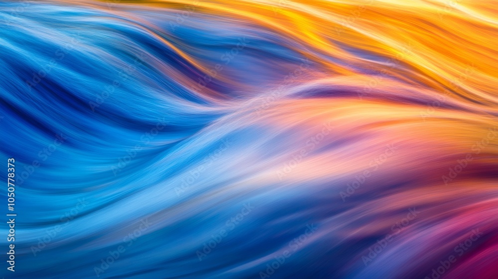 Poster A flowing river merging waters of varied colors into a single stream, Metaphorizing the convergence of diverse identities into a shared journey, photography style