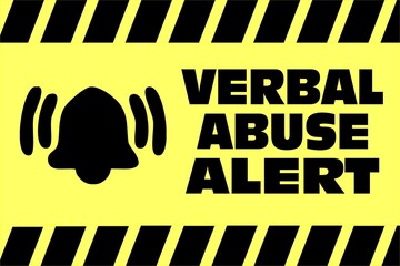 Illustration of a danger and warning sign about verbal abuse Concept image danger about verbal violence and abuse on people