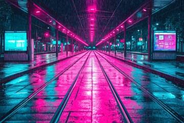 Fototapeta premium The city of the future, the city of the night, the city of cyberpunk