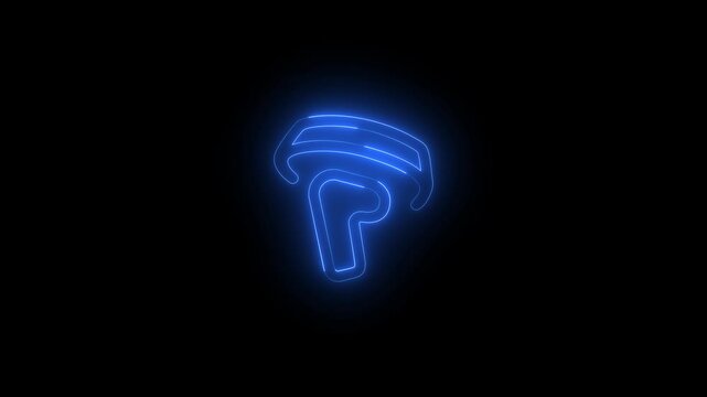 Neon ctrl spatial left icon glowing black background animation