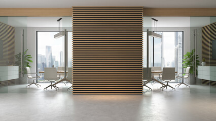 Modern style conceptual reception interior room 3d illustration