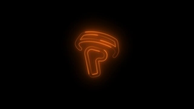 Neon ctrl spatial left icon glowing black background animation