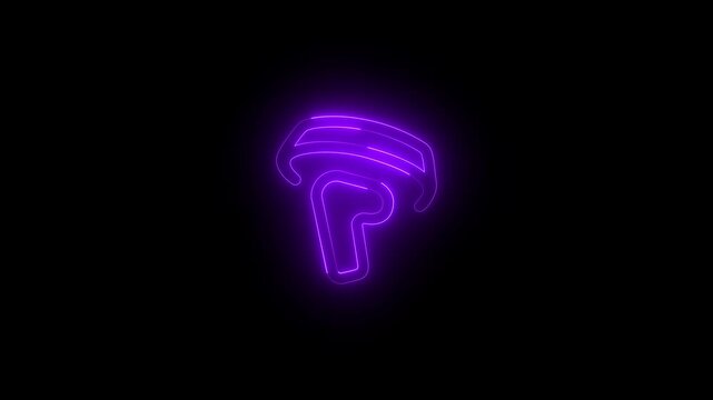 Neon ctrl spatial left icon glowing black background animation