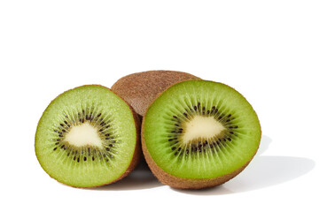 Fototapeta premium Half of kiwi fruit on white background