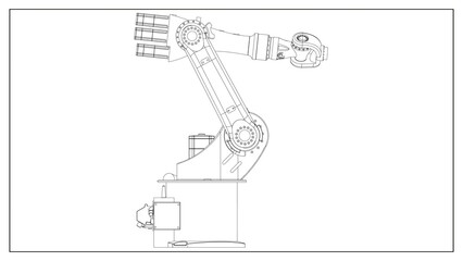 Fototapeta premium 3D Rendered Industrial Robotic Arm for Precision Automation and Manufacturing.