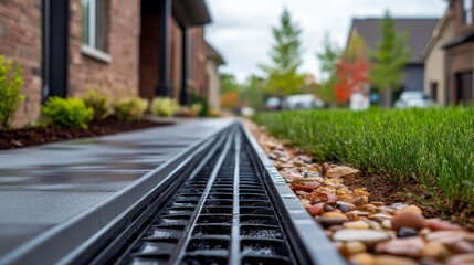 Obraz premium Storm drainage system composition background