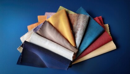 Textured Fabric Swatches in Earthy and Cool Tones on Dark Background. Ideal for Interior Design, Upholstery Concepts, Fashion Design Prototypes, and Color Coordination Ideas