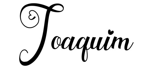 Joaquim  - black color - word name written with heart - ideal for websites, presentations, cards, banners, sweatshirts, prints, cricut, silhouette, sublimations, labels, stickers	