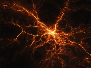 Abstract Digital Art: Glowing Veins of Energy